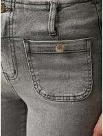 Dámské džíny s vysokým pasem a širokými nohavicemi šedé FashionStreet UY2875