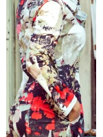 IRENE - Dámské šaty s rolákem a barevným vzorem 282-1