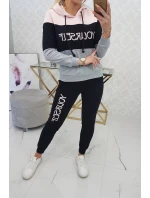 Yourself print set powder pink+black