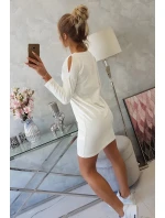 Šaty s potiskem košíku ecru Šaty s potiskem košíku ecru