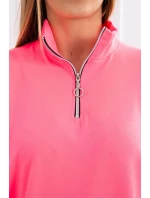 Mikina se zipem a kapsami růžová neonová Mikina se zipem a kapsami růžová neonová
