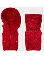 Červená dámská vesta s kožešinovou podšívkou S'West (B8252-404)