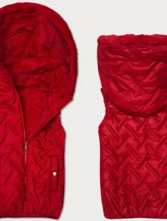 Červená dámská vesta s kožešinovou podšívkou S'West (B8252-404)