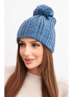 Klobouk s fleece Idalia K284 jeansový