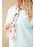 Dámská viskózová halenka Plus Size s krátkým rukávem a ozdobným šátkem mentolová Dámská viskózová halenka Plus Size s krátkým rukávem a ozdobným šátkem mentolová