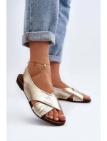 Zazoo 40407 Dámské kožené sandály Zlaté