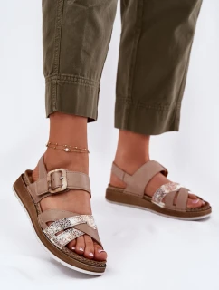 Dámské Sandály S Přezkou Béžové Inblu GS000056