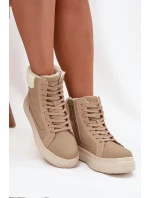 Zimní dámské boty s kožešinou Lee Cooper LCJ-25-01-3736 Béžové