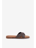 Dámské ploché nazouváky se štrasem Černé Zinnia