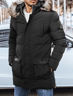 Pánská zimní prošívaná bunda, černá, FashionStreet TX4274