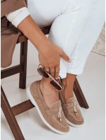 Dámské semišové béžové mokasíny FashionStreet ZY1050 Dámské semišové béžové mokasíny FashionStreet ZY1050