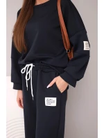 Dámský komplet máslo mikina + kalhoty modrá