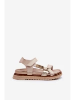 Zazoo 50103 Dámské Kožené Sandály Na Platformě Beige