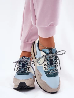 Dámské Semišové Tenisky Big Star RR274245 HI-POLY SYSTEM Šedo-Modré