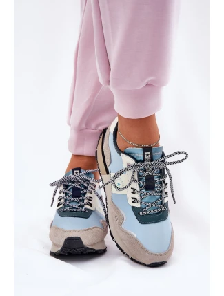 Dámské Semišové Tenisky Big Star RR274245 HI-POLY SYSTEM Šedo-Modré