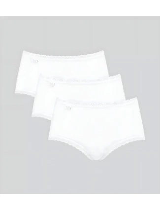 Dámské kalhotky Sloggi 24/7 Cotton Lace Midi C3P bílé