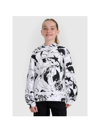 Dívčí tričko oversize s potiskem 4F 4FJRAW25TTSHF3069-90A