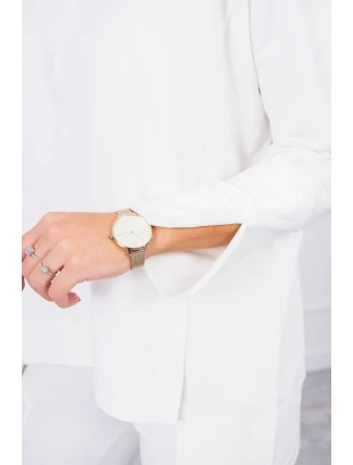 Souprava s oversize halenkou v barvě ecru Souprava s oversize halenkou v barvě ecru