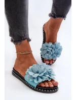 Dámské sandály s květinovými ozdobami Černé Cellanen