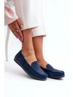 Dámské semišové mokasíny, tmavě modrá, S.Barski Dámské semišové mokasíny, tmavě modrá, S.Barski