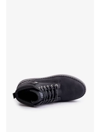 Šněrovací Pánské Kotníkové Boty Big Star Hi-Poly System Černé