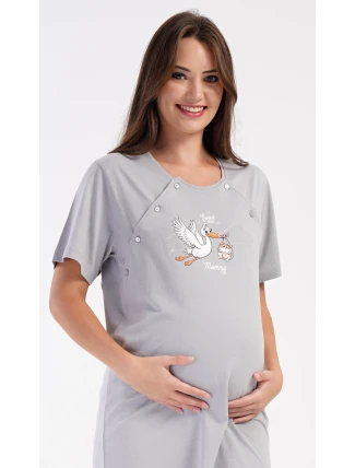 Dámská noční košile mateřská Čáp s miminkem Dámská noční košile mateřská Čáp s miminkem