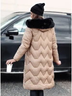 Dámská zimní prošívaná dlouhá bunda WINTERACT béžová FashionStreet TY4777