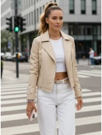 Dámská kožená bunda DARKGLORY beige FashionStreet TY5567