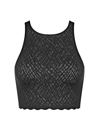 Dámský top ZERO Feel Bliss Crop Top - BLACK - černý 0004 - SLOGGI Dámský top ZERO Feel Bliss Crop Top - BLACK - černý 0004 - SLOGGI