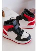 Dětské vysoké sportovní boty bílo-červené Teredite