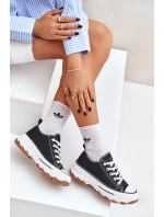 Nízké dámské tenisky na platformě černé Aradwin