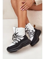 Dámské Sněhule Na Zip Big Star SS274060 Bílá-Černá