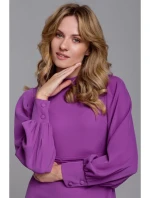 K078 Šaty s nabíraným páskem - levandulová