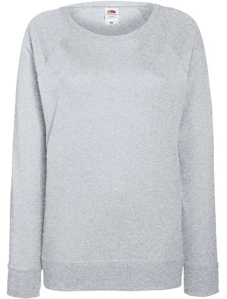 Fruit of the Loom Lady-Fit LW Raglan Sweat Dámská raglánová mikina 16.2146 heather grey Fruit of the Loom Lady-Fit LW Raglan Sweat Dámská raglánová mikina 16.2146 heather grey