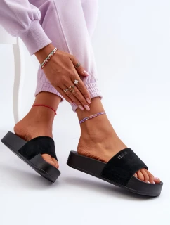 Dámské sandály na platformě z semiše Big Star NN274A670 černé