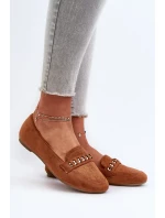 Lesklé dámské mokasíny s řetízkem Velbloudí Aredilla Lesklé dámské mokasíny s řetízkem Velbloudí Aredilla