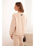 Dámský bavlněný komplet s potiskem Minimal béžový