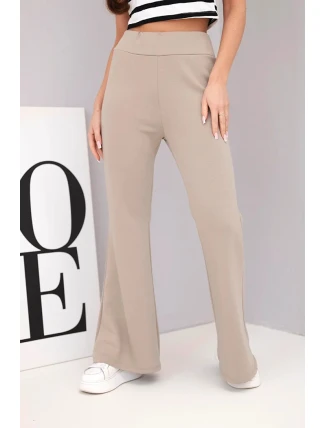 Dámské kalhoty máslíčko s rozšiřující nohavicí fango