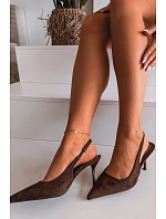 Dámské sandály na podpatku z eko semiše čokoládové Kevina Dámské sandály na podpatku z eko semiše čokoládové Kevina