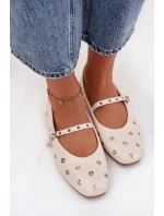 Dámské baleríny se stříbrnými prvky Marivon – béžové