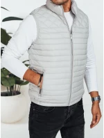 Pánská prošívaná vesta světle šedá FashionStreet TX5078
