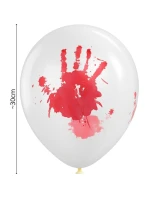 HALLOWEEN DEKORATIVNÍ BALÓN KRVAVÝ OTISK RUKY 10KS