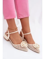 Dámské sandály na klínku s ozdobným detailem světle béžové Vionessa