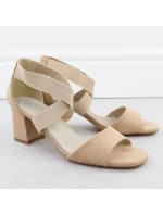 Dámské sandály na podpatku béžové Filippo DS6920