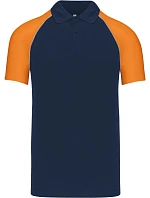 Kariban K 226 Baseballové piqué polo 20.K226 navy/light grey/orange Kariban K 226 Baseballové piqué polo 20.K226 navy/light grey/orange