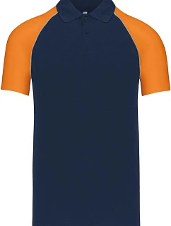 Kariban K 226 Baseballové piqué polo 20.K226 navy/light grey/orange