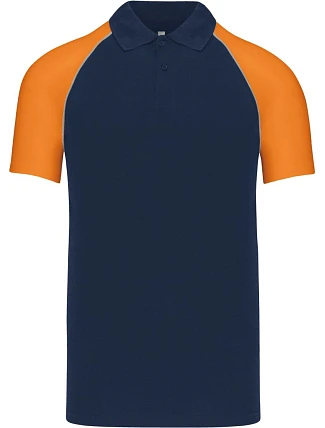 Kariban K 226 Baseballové piqué polo 20.K226 navy/light grey/orange Kariban K 226 Baseballové piqué polo 20.K226 navy/light grey/orange