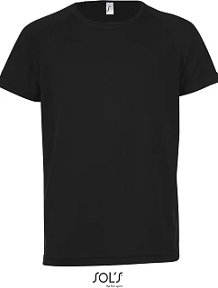SOL'S Sporty Kids Dětské raglánové sportovní tričko 25.1166 black