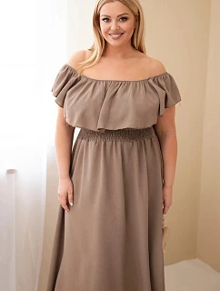 Dámské šaty Plus Size s volánem a elastickým pasem fango