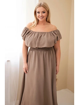 Dámské šaty Plus Size s volánem a elastickým pasem fango